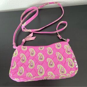 Vera Bradley Pink Cotton Quilted Mini Crossbody Bag